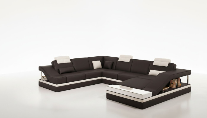 Moderne Wohnzimmer Ecksofa Wohnlandschaft Großes XXL-Ledersofa