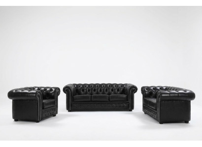 Canapé Chesterfield en cuir ensemble complet de canapés.