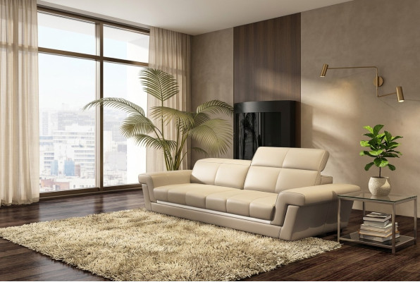 Canapé en cuir Canapé Paysage de vie 3 places Design Moderne Canapé 5136_3ER