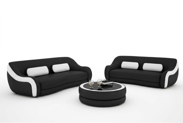 Ensemble de canapés Siège Cuir Design XXL Rembourrage Canapé Set Suite 3+2 Places