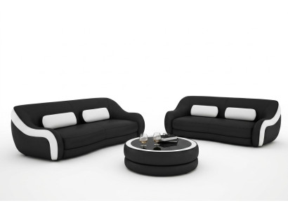 Ensemble de canapés Siège Cuir Design XXL Rembourrage Canapé Set Suite 3+2 Places