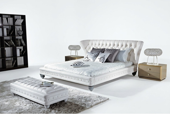 Lit Double Designer Lits En Cuir Chesterfield De Luxe Pour Chambre D'hôtel