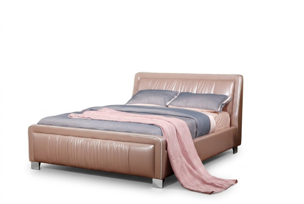 Lit double de designer Lits Lits Chambre Cuir Hôtel Luxe Tapisserie