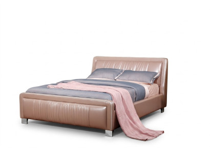 Lit double de designer Lits Lits Chambre Cuir Hôtel Luxe Tapisserie