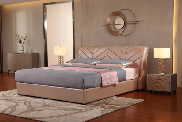 Design de luxe moderne Lit XXL Lits Style Hôtel Double Cuir 140 160