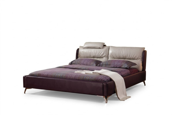 Design de luxe moderne Lit XXL Style de lits décor hôtel double en cuir 140 160