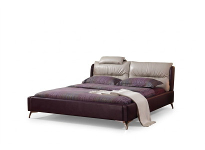 Design de luxe moderne Lit XXL Style de lits décor hôtel double en cuir 140 160
