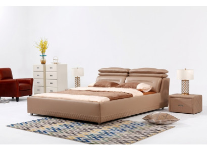 Lit de design moderne XXL Style Lits de luxe d'hôtel Double en cuir 140 160