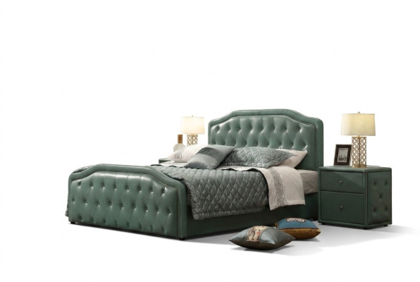 Hôtel design moderne Lit XXL Lits de luxe Chesterfield double en cuir 180x200cm