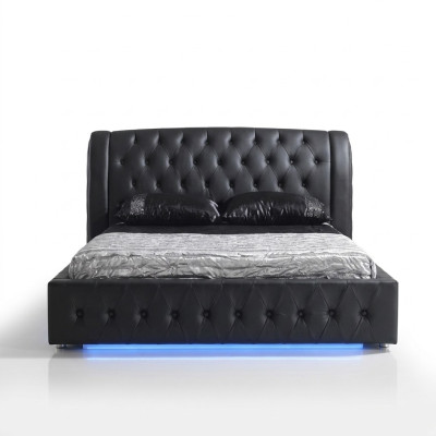 Conception moderne d'hôtel lit Lits XXL de luxe Double lit en cuir Chesterfield