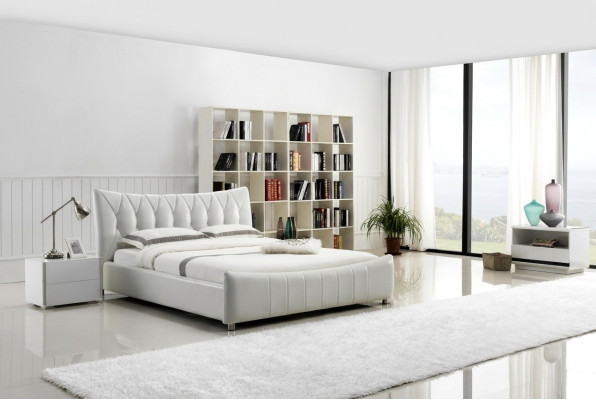 Lit de design moderne Lits XXL Hôtel de luxe Style double Cuir 140 160