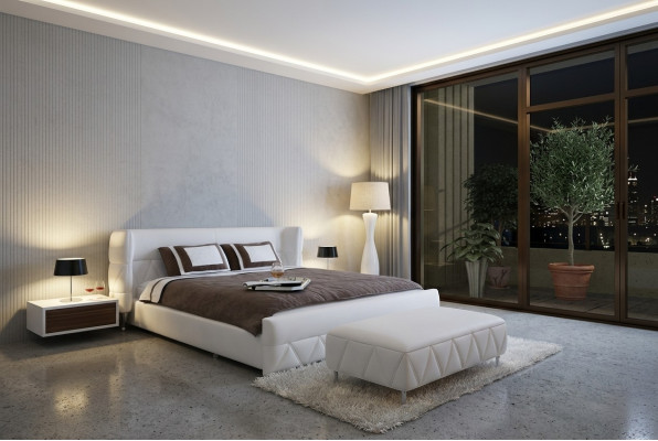 Lit de design moderne Hôtel Lits XXL Style de luxe Double Cuir 140 160 180x200cm