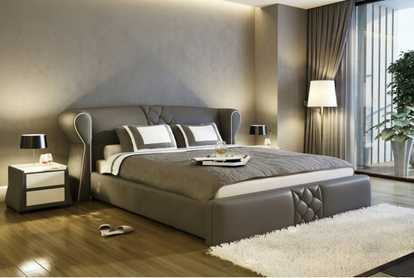Couchage en cuir Lit Lits Hôtel Classique s Designer Double Mariage Chambre nouvelle