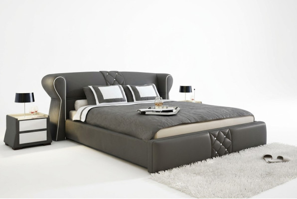 Couchage en cuir Lit Lits Hôtel Classique s Designer Double Mariage Chambre nouvelle