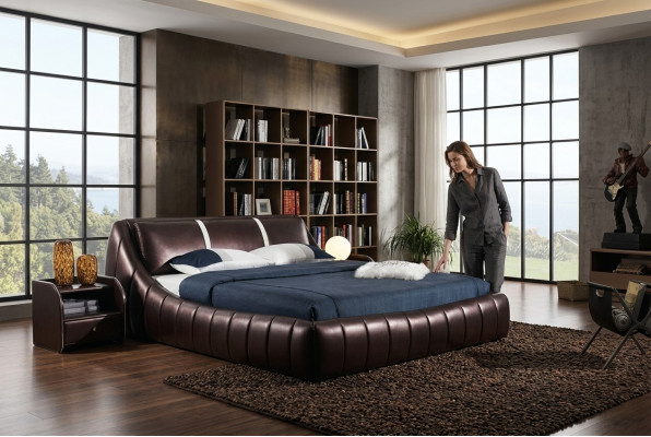 Design de lit d'hôtel moderne Lits XXL Style de luxe en cuir double 140 160 180x200cm