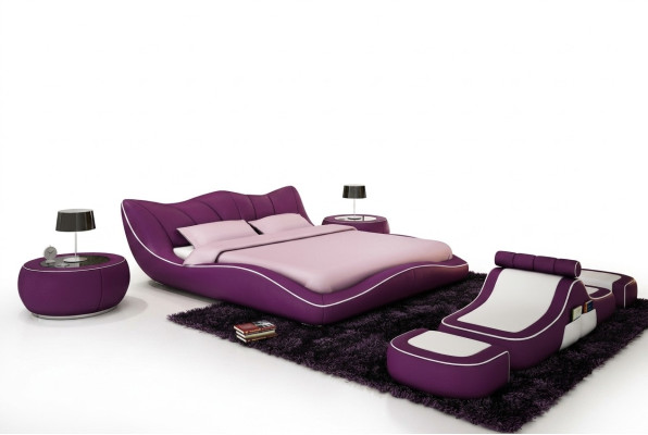 Lit design moderne XXL Lits décoratifs Style de luxe Double Hôtel en cuir