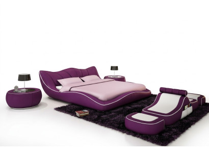 Lit design moderne XXL Lits décoratifs Style de luxe Double Hôtel en cuir