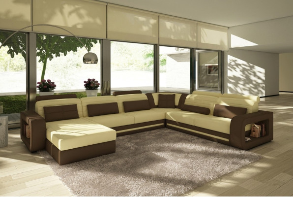Multifunktionssofa Polsterung XXL Große neue Sofaecke Ledersofas