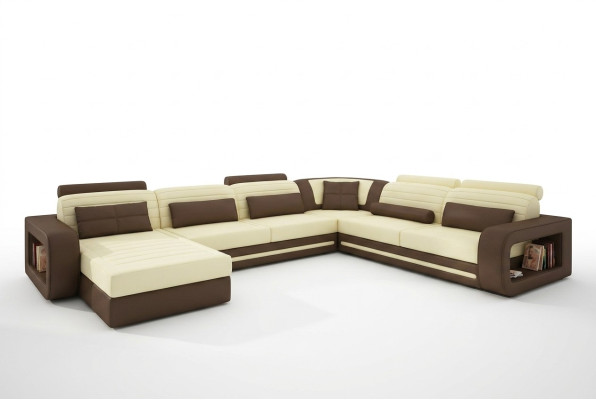 Multifunktionssofa Polsterung XXL Große neue Sofaecke Ledersofas
