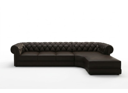 Siège d'angle classique en cuir pour un salon de suite Chesterfield en cuir.