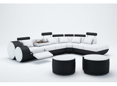 XXL Canapé en cuir multifonction Canapé Canapé Big Sofa Upholstery Canapé d'angle Moderne