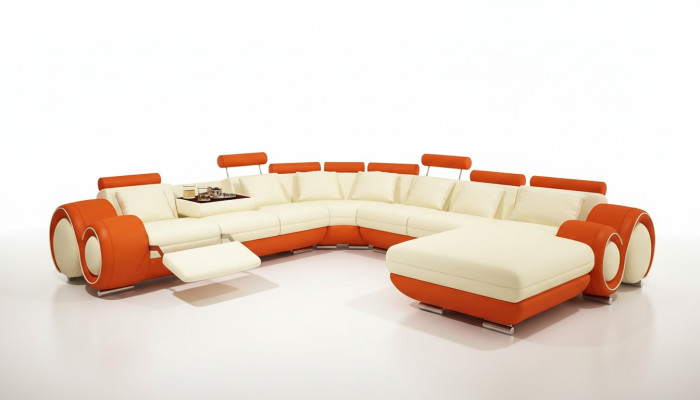 Multifunktionsledercouch Couch Sofa Polster Eckschlafsofa Modernes XXL-Groß