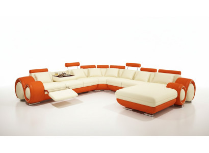 Multifunktionsledercouch Couch Sofa Polster Eckschlafsofa Modernes XXL-Groß