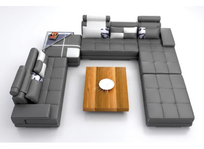 Canapé d'angle XXL en forme de U, design de salon, coins rembourrés