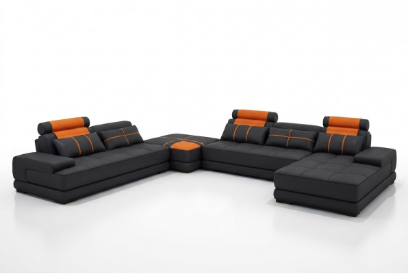 Canapé d'angle rembourré XXL de style design pour salon en Ligne avec canapé d'angle et canapé.