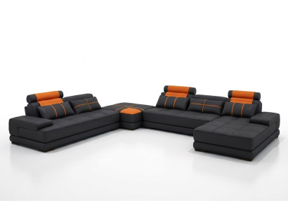 Canapé d'angle rembourré XXL de style design pour salon en Ligne avec canapé d'angle et canapé.