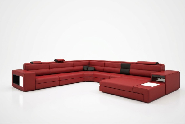 Canapé d'angle rembourré en forme de U de designer XXL - Canapé d'angle de salon en forme de U