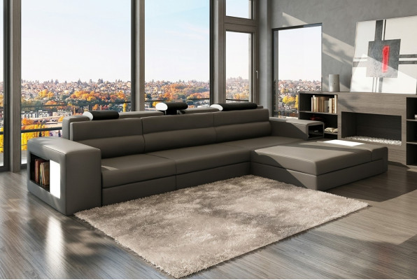 Design XXL Grand Corners Upholstery Corner Sofa Canapé en forme de L en cuir Suite