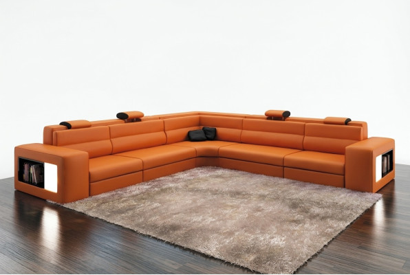 Design XXL Grandes coins Rembourrage Canapé Angle Canapé Canapés Cuir Suite En forme de L