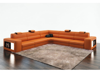 Design XXL Grandes coins Rembourrage Canapé Angle Canapé Canapés Cuir Suite En forme de L