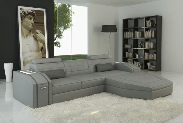 Design Canapé d'angle rembourré en cuir Canapés Suite XXL Paysage vivant