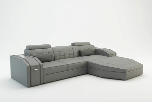 Design Canapé d'angle rembourré en cuir Canapés Suite XXL Paysage vivant