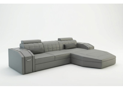 Design Canapé d'angle rembourré en cuir Canapés Suite XXL Paysage vivant