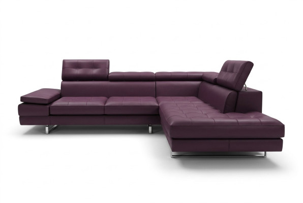 Canapé en cuir Canapé en cuir de la vie Paysage en cuir en forme de L Design Moderne Sofa 5057