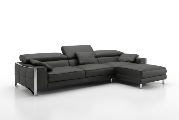 Coins de design XXL Grand canapé d'angle rembourré en cuir Canapés de suite