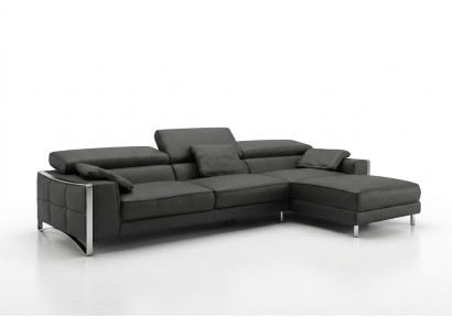 Coins de design XXL Grand canapé d'angle rembourré en cuir Canapés de suite