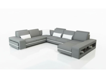 Canapé d'angle en cuir canapé living paysage en forme de U Design Canapé moderne Coin Décor Canapés