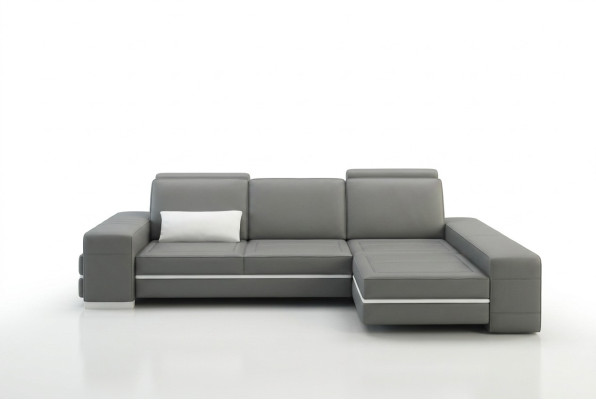 Canapé en cuir Canapé d'angle Salon en forme de L Design Moderne Décoration d'angle Sofas