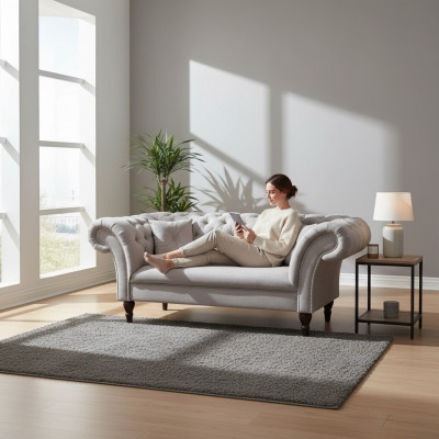Chesterfield 2 places Canapé Upholstery Sofa design club lounge ensemble de revêtement 2 places