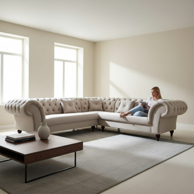 Canapé d'angle Chesterfield Preston Canapé canapé Canapé paysage Coin Canapé Eck Design nouveau