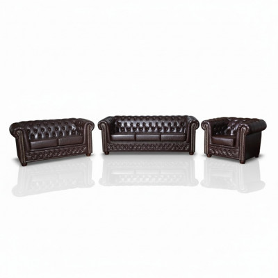 Ensemble de canapé en cuir Chesterfield Ensemble de canapé canapé Rembourrage Sièges Canapés ensembles neufs