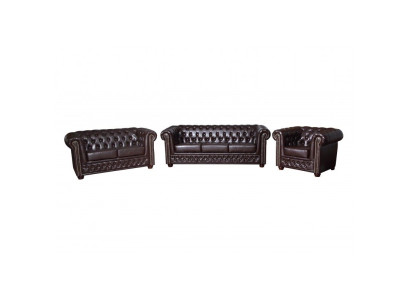 Ensemble de canapé en cuir Chesterfield Ensemble de canapé canapé Rembourrage Sièges Canapés ensembles neufs