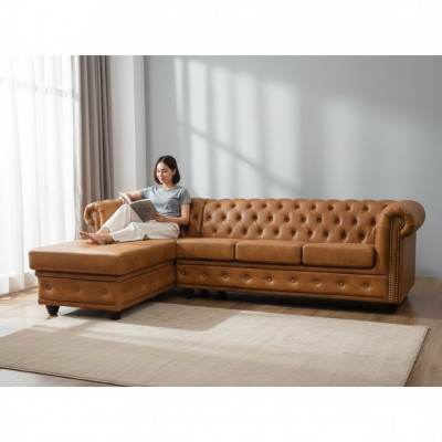 Canapé en cuir Chesterfield canapé canapé canapé d'angle canapé en cuir suite tissu canapé d'angle