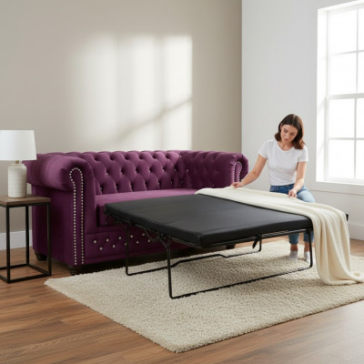 Chesterfield York Blink avec fonction lit Textile Canapé Rembourrage Canapés Canapés neufs.