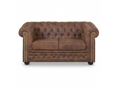 Chesterfield York Gobi canapé en cuir 2 places Canapés rembourrés neufs