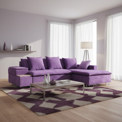 Canapé d'angle design Canapé en L avec fonction lit Canapé Rembourrage Sièges Canapés d'angle Tissu nouveau